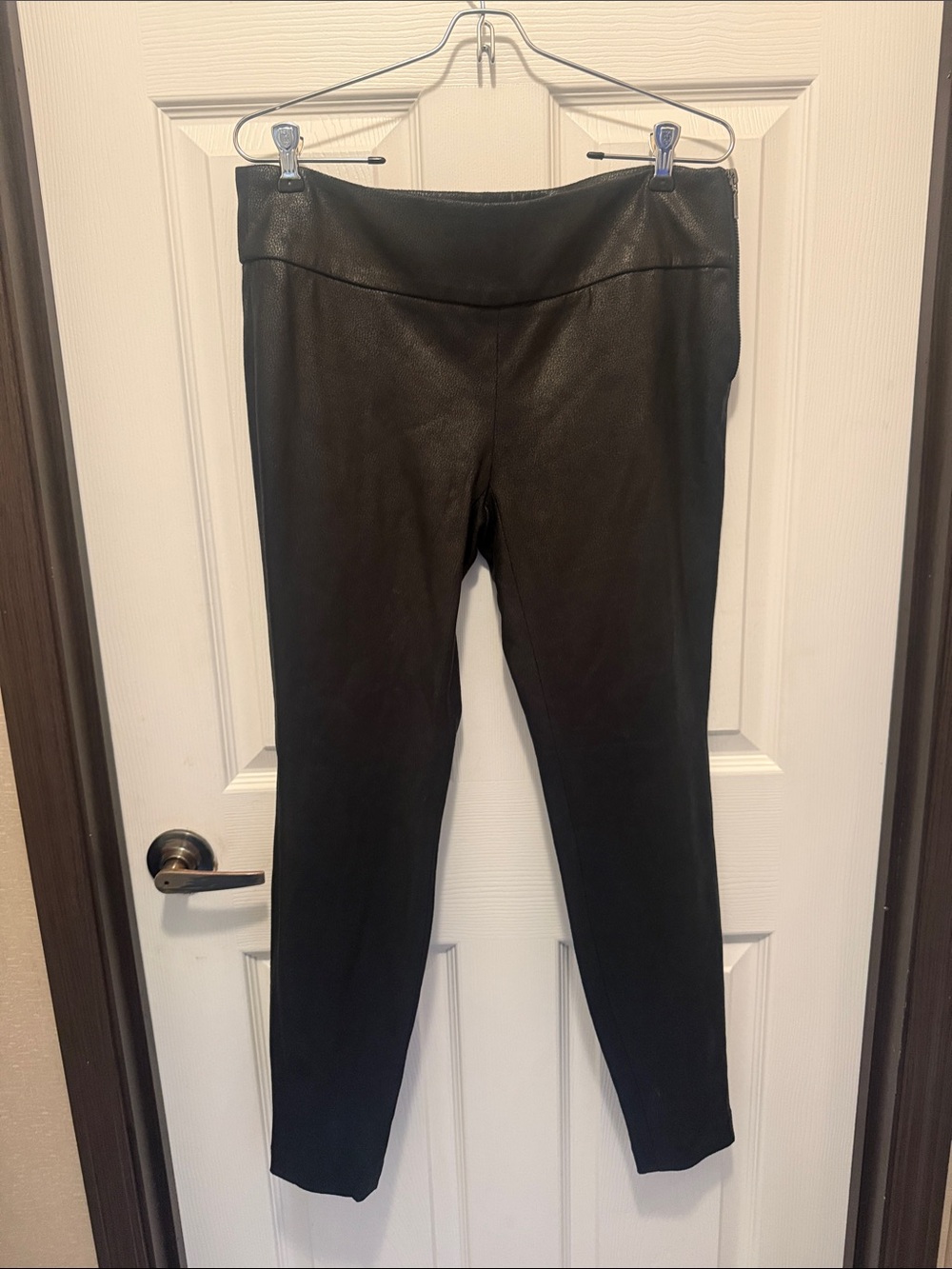 Abs Platinum Black Faux Leather Skirt